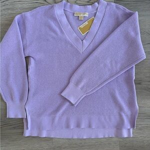 Michael Kors Lavender V-Neck Sweater